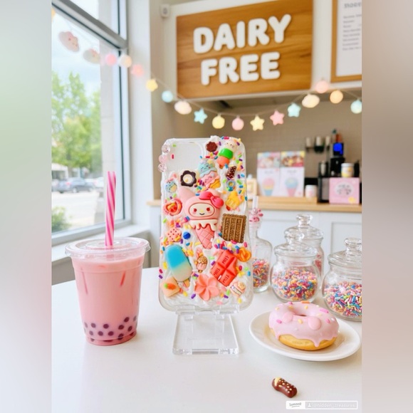 Other - Kawaii Ice Cream Sundae Decoden Phone Case — Pastel Multicolor Handmade